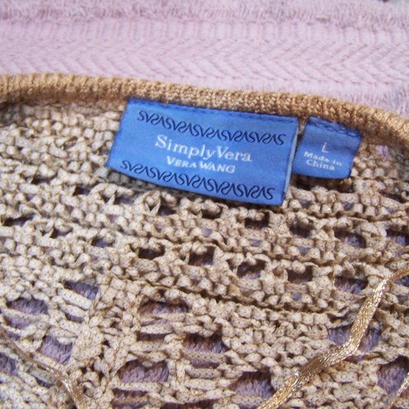 Simply Vera Knit Sweater Size Large Beige - Picture 2 of 5